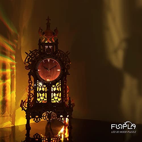 FUNPOLA 3D Puzzle LED Tower Clock Model, Modelo de Reloj de - Imagen 7