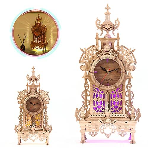 FUNPOLA 3D Puzzle LED Tower Clock Model, Modelo de Reloj de - Imagen 3