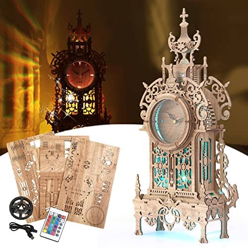 FUNPOLA 3D Puzzle LED Tower Clock Model, Modelo de Reloj de