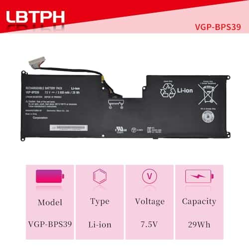 Batería LBTECH VGP-BPS39 para Sony Vaio Tap 11 11.6" - Imagen 3