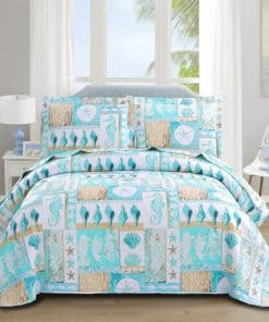 Juego de Colchas del Océano Azul Junsey Tamaño Twin Ligero,