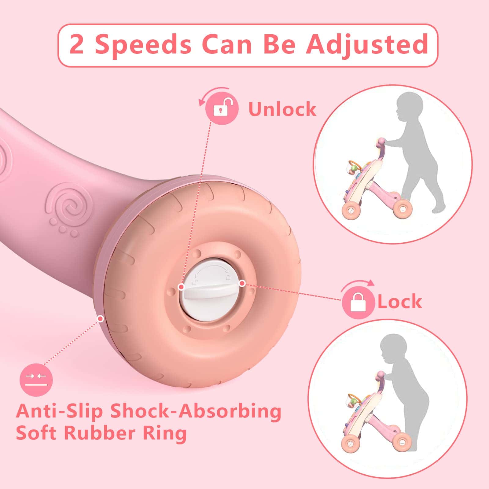 Andador y Centro de Actividades 3 en 1 QDRAGON para Bebé - Imagen 5