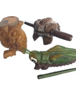 Set de 3 Instrumentos Musicales de Percusión de Madera: