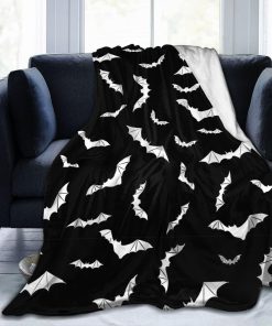 Manta de Franela de Murciélagos Halloween Gótica para Hogar