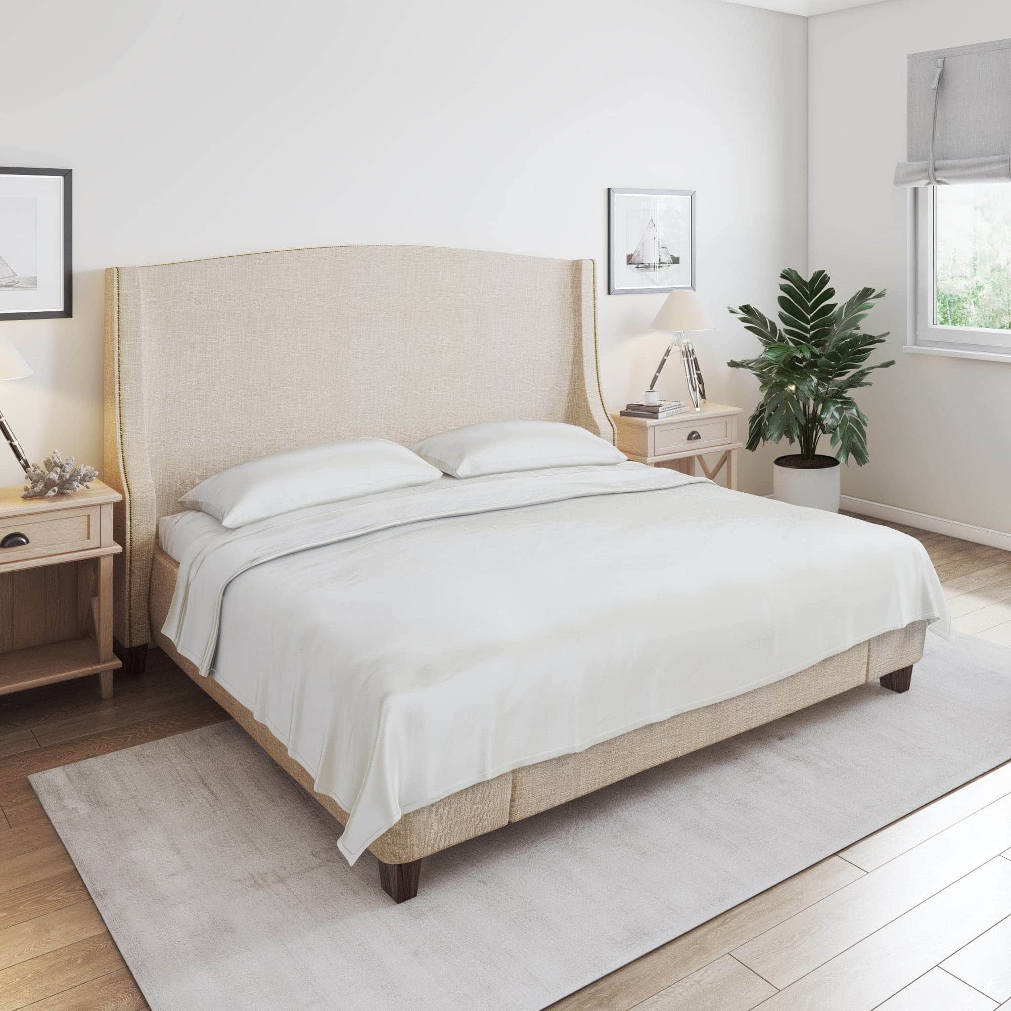 Juego de Sábanas de Seda Pura 100% Morera de -Marfil