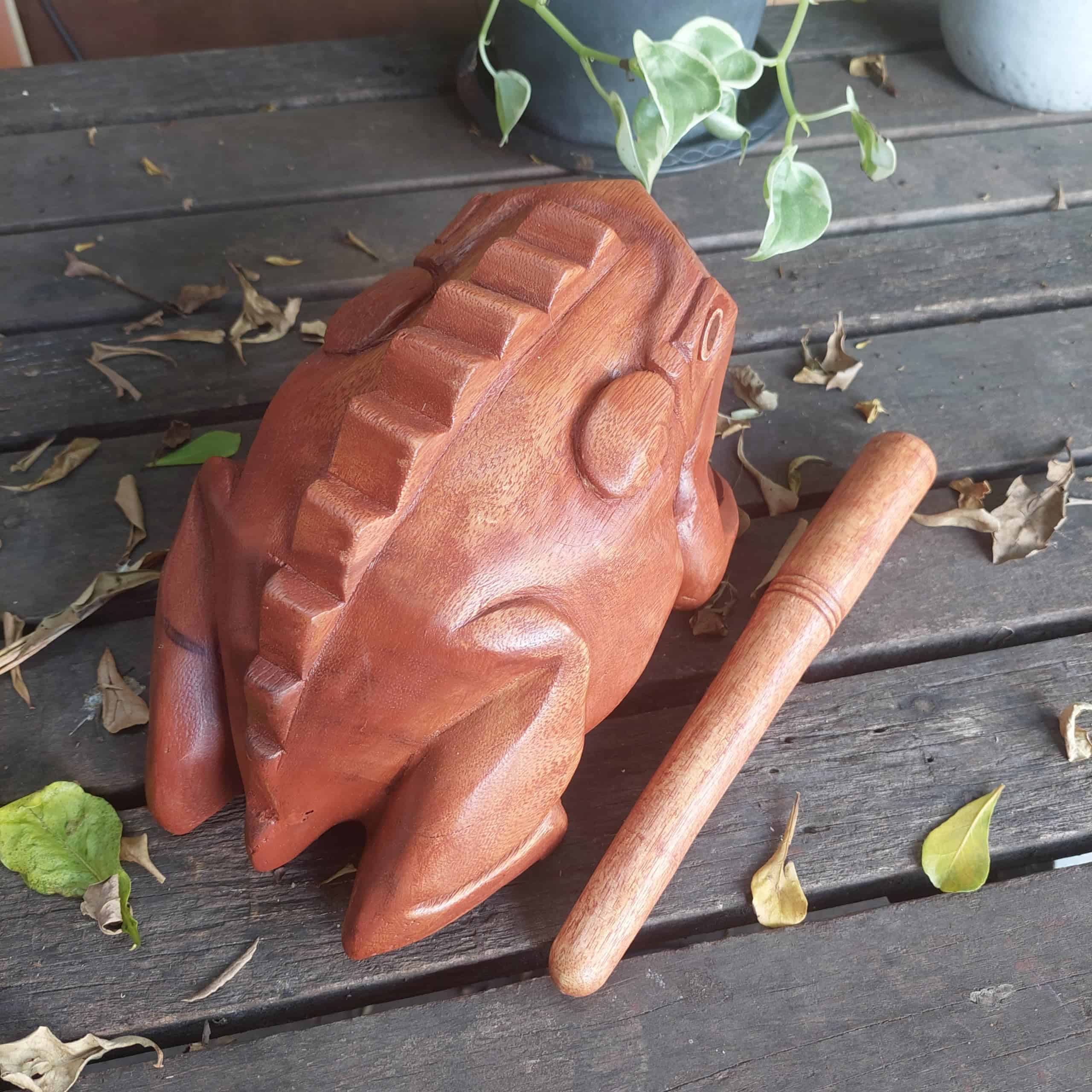 Cozinest Extra Large 9" Wood Frog Guiro Rasp Percussion - Imagen 5