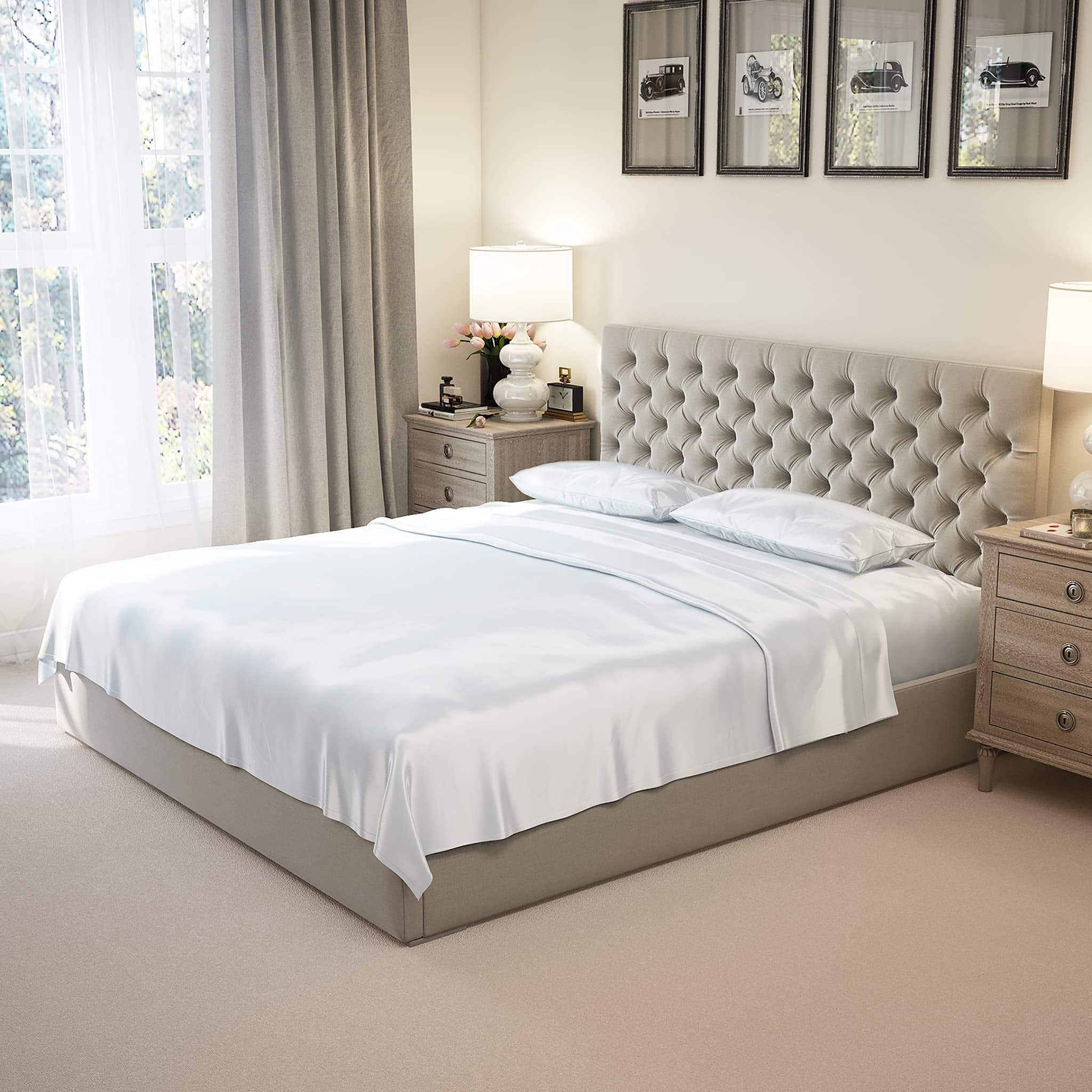 Juego de sábanas 100% seda Mulberry Park - -Blanco