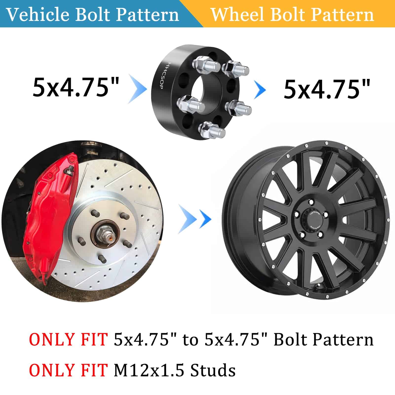 Espaciadores de Rueda 5x4.75 2"(50mm) Orificio 70.5mm con - Imagen 7