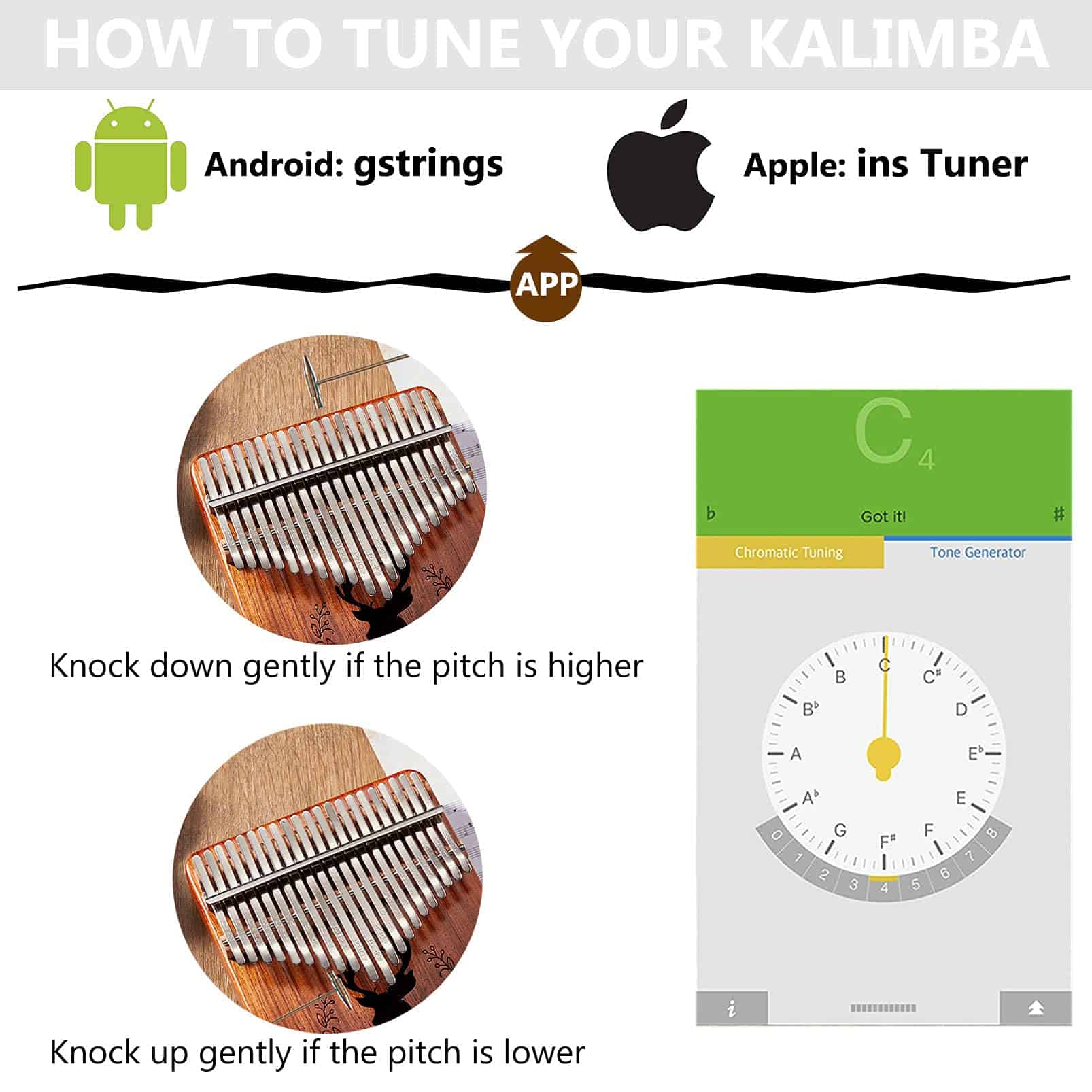 Kalimba 21 Teclas Piano de Pulgar de Madera de Zebrano - Imagen 6