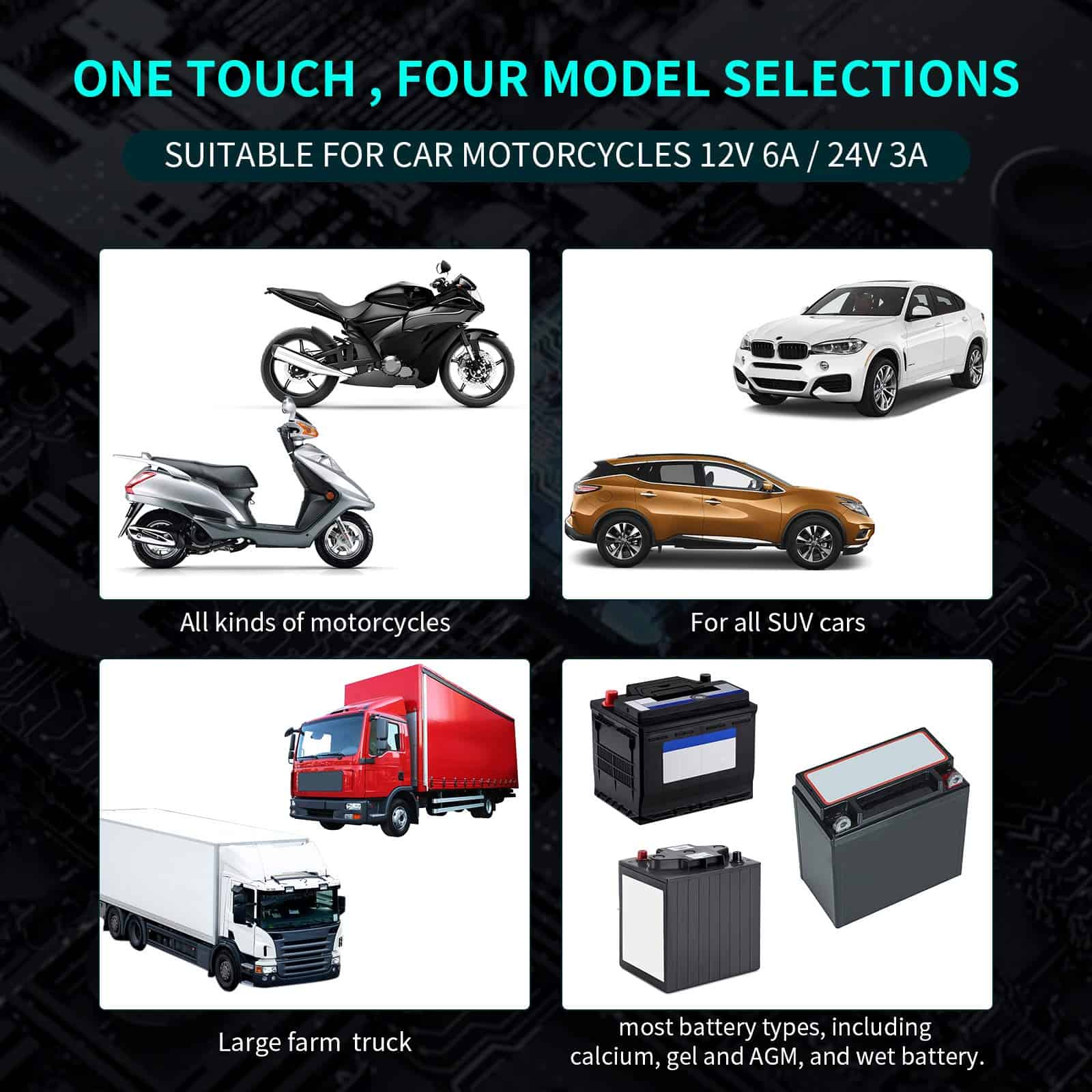 Cargador de batería y mantenedor de carros Shentec 12V 6A / - Imagen 7