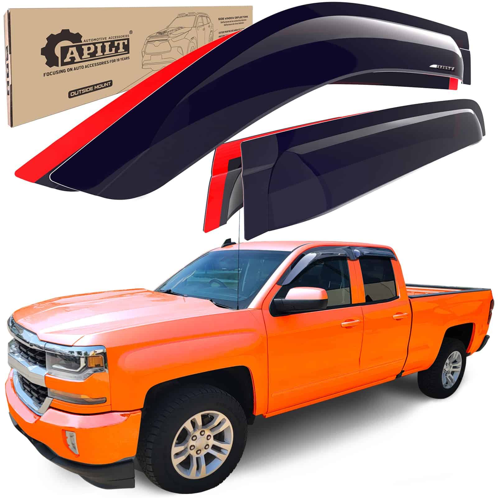 APILT Viseras de Ventana Grandes para Chevrolet Silverado &