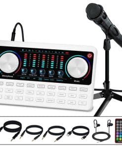 Kit de Equipo de Podcast Interfaz de Audio Tarjeta de