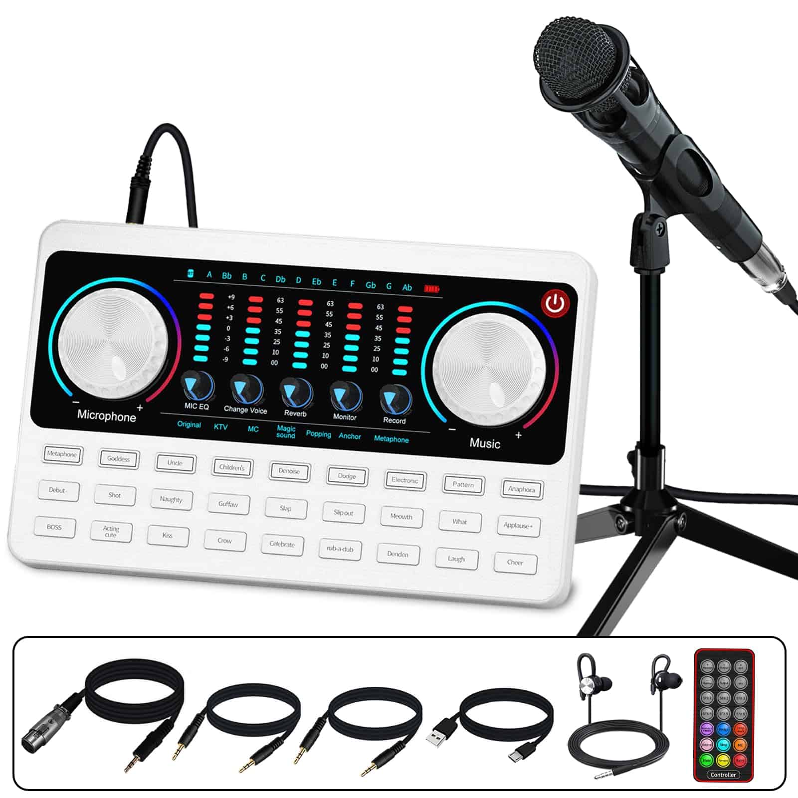 Kit de Equipo de Podcast Interfaz de Audio Tarjeta de