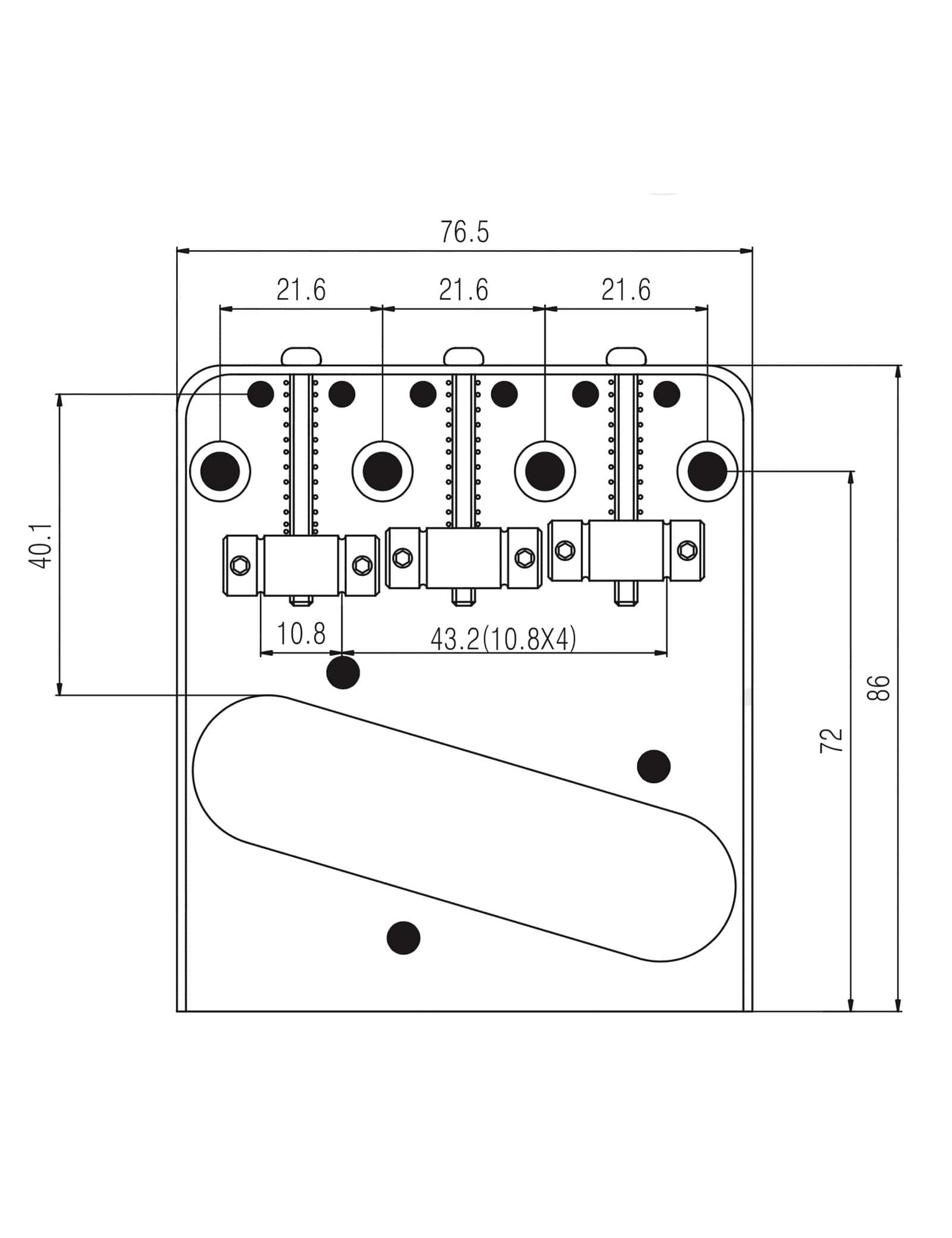 Puente de guitarra Bogart Tailpiece 3 Pzas con Selletas de - Imagen 4