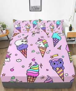 Juego de sábanas Mkikejoy Ice Cream de microfibra suave y