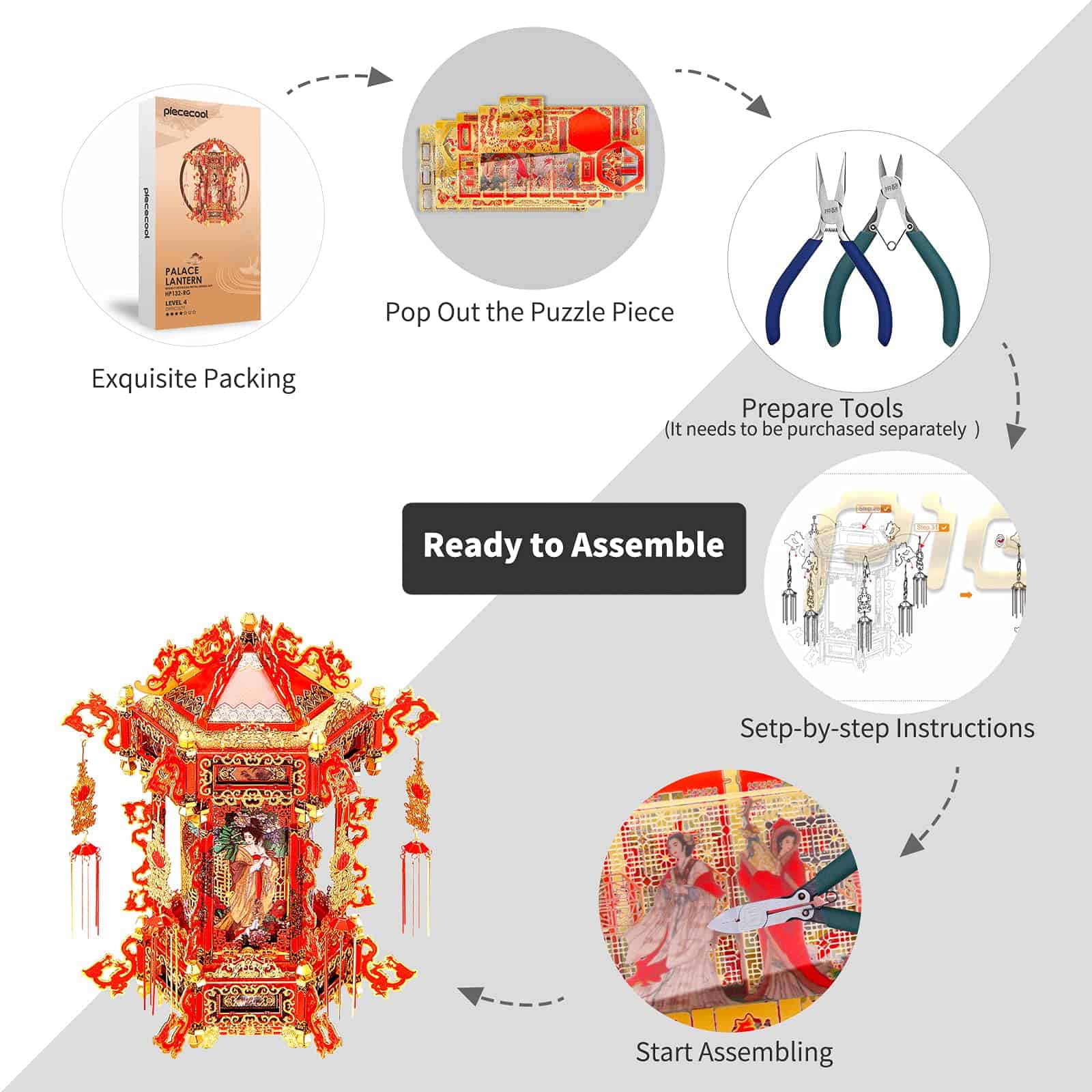 Rompecabezas 3D Piececool para Adultos, Kit de Modelos - Imagen 4