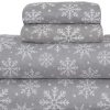Juego de sábanas de franela 100% algodón -Copos de nieve