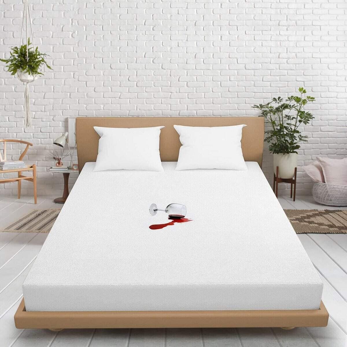 Protector de Colchón Transpirable Impermeable de Algodón