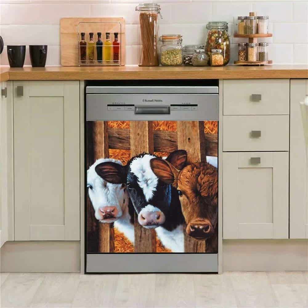 Calcomanía magnética del Lavavajillas de Cocina con Vaca - Imagen 3