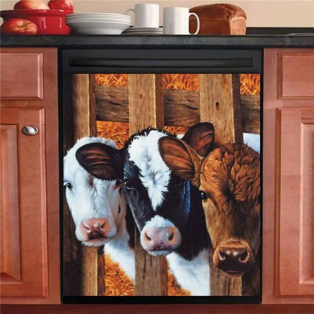 Calcomanía magnética del Lavavajillas de Cocina con Vaca