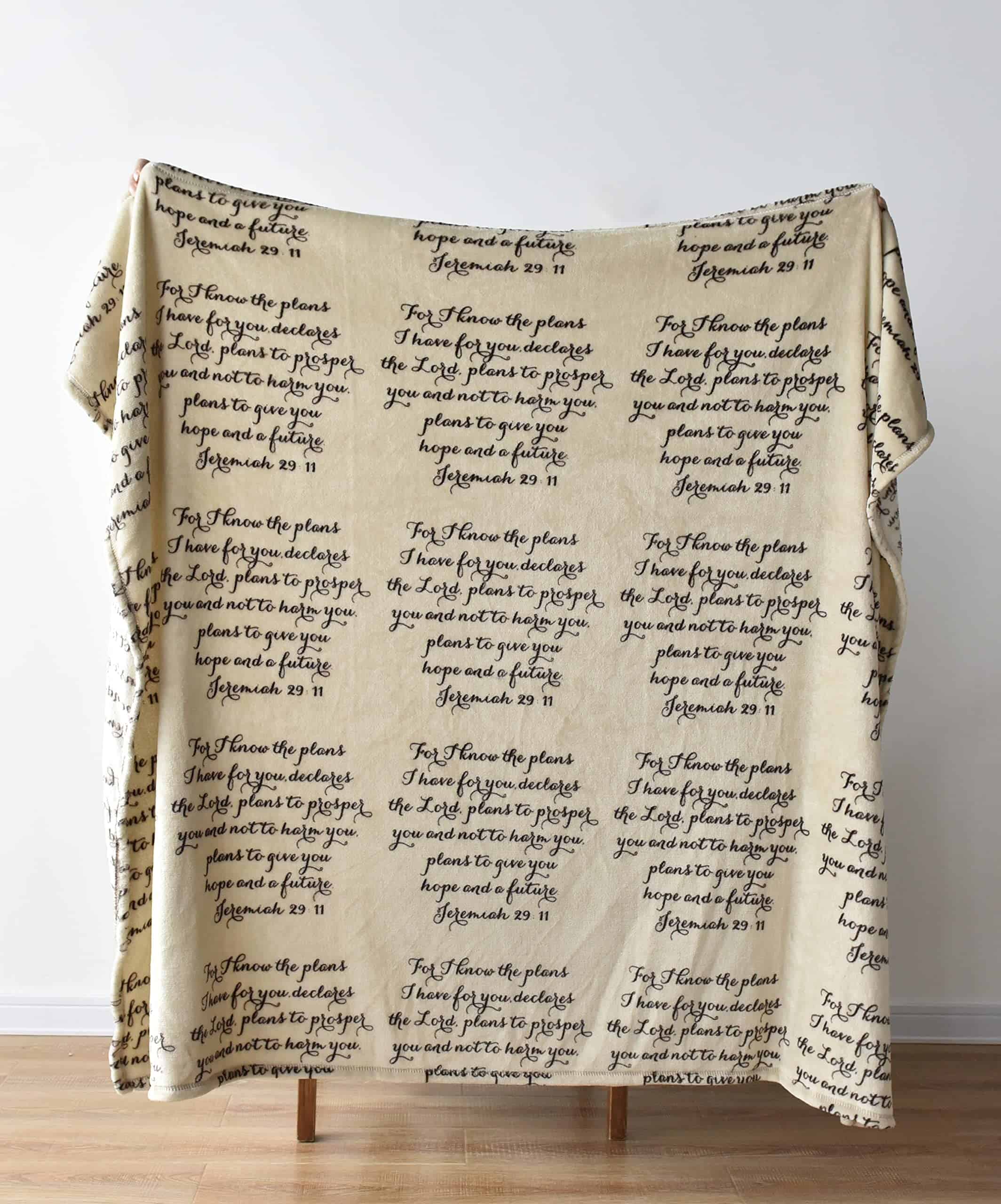 Manta de Oración con Versículo Bíblico de las Escrituras