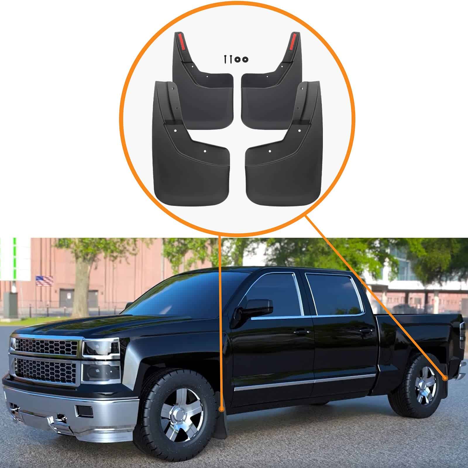 KEWISAUTO Juego de protectores contra salpicaduras de barro - Imagen 4