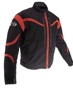 Chamarra Joe Rocket Crossfire para Hombre (Negro/Rojo, LG)