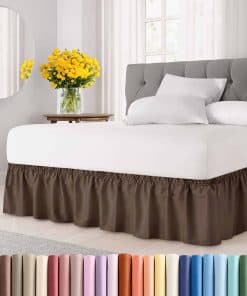 Faldón de Cama Drapeado Envuelto - Marrón - para Camas