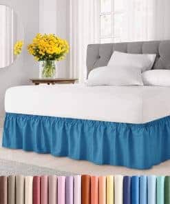 Faldón de cama envolvente - Azul Vaquero - para camas de