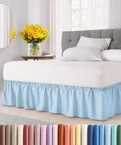 Faldón de cama envolvente - Azul Claro - para camas Queen