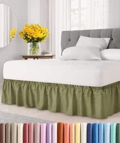 Faldón de Cama de Volantes - Verde Salvia - para Camas King