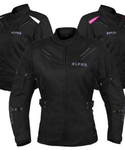 CHAQUETA DE MOTOCICLETA PARA MUJER ALPHA -Negro