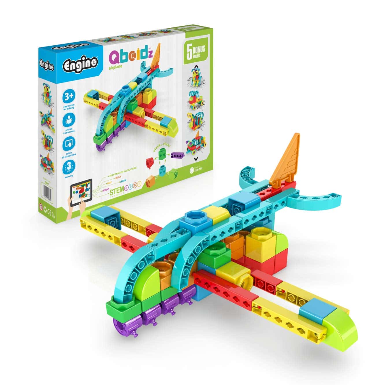 Engino QBOIDZ Avión de Juguete de Bloques de Construcción