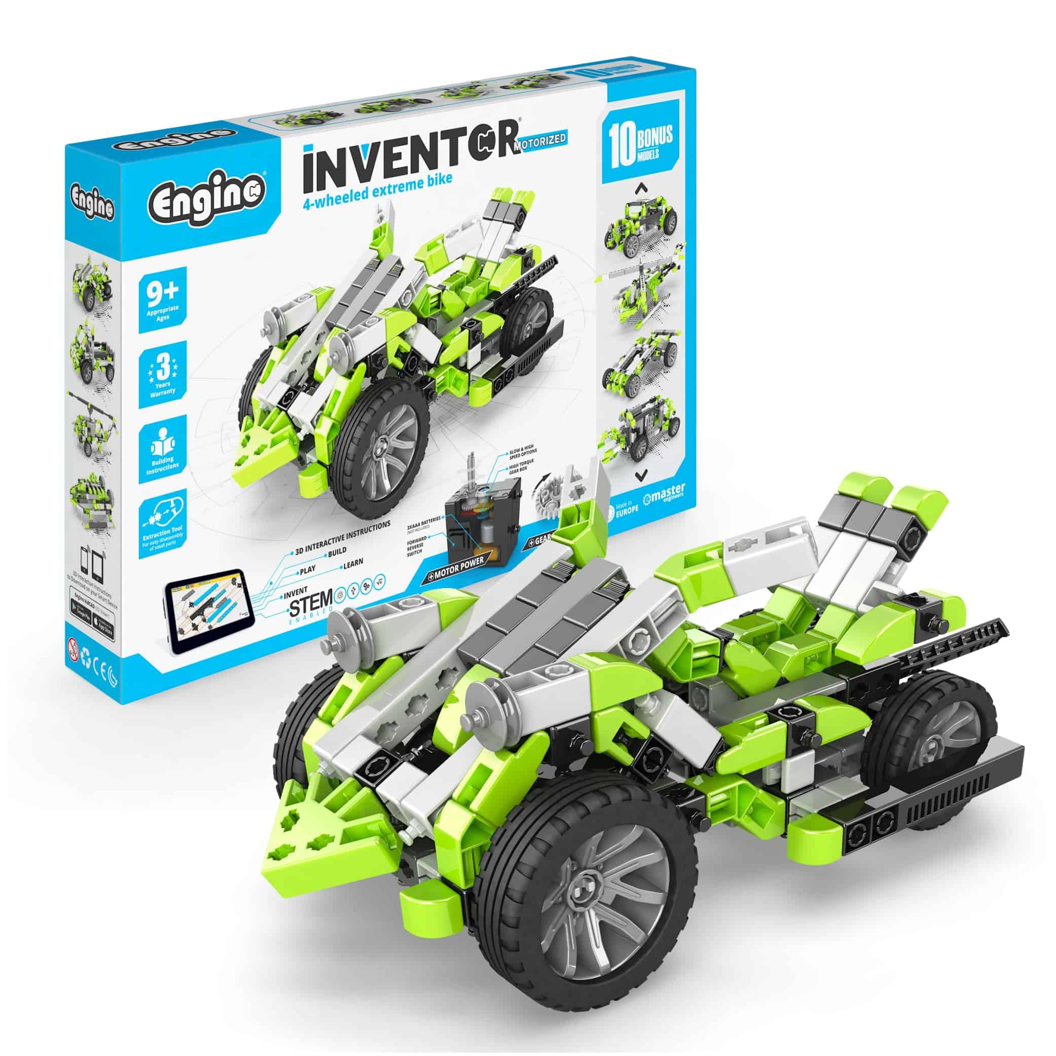 Engino- Inventor STEM Toys, Moto 4 Ruedas Extrema