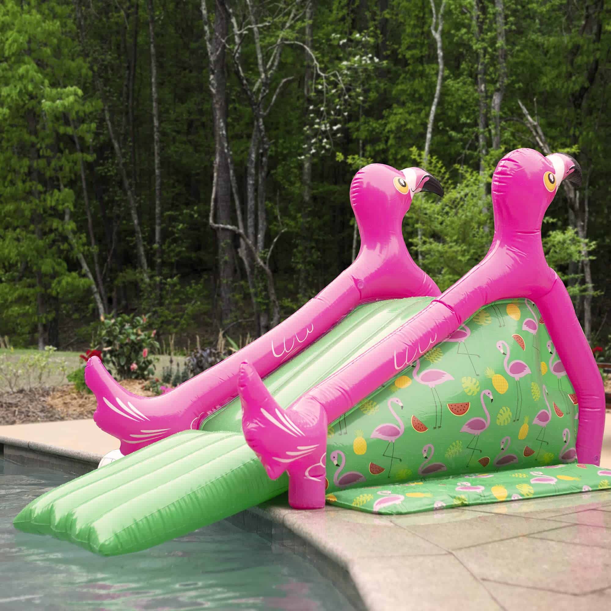 Tobogán acuático gigante inflable de flamenco para piscina - Imagen 6