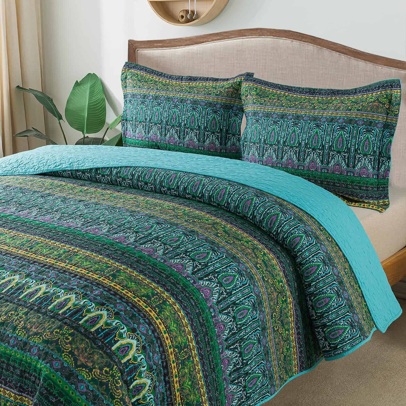 Juego de Colcha y Edredón Reversible de -Azul Misterioso Boh - Imagen 3