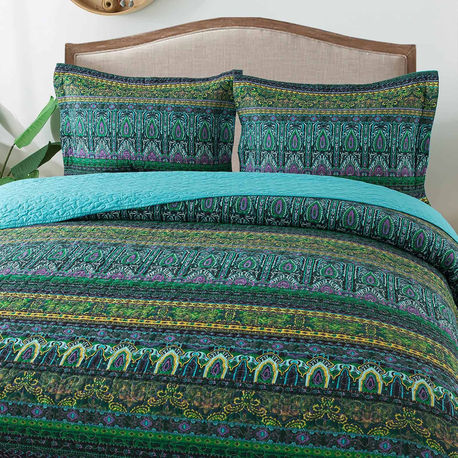 Juego de Colcha y Edredón Reversible de -Azul Misterioso Boh - Imagen 4