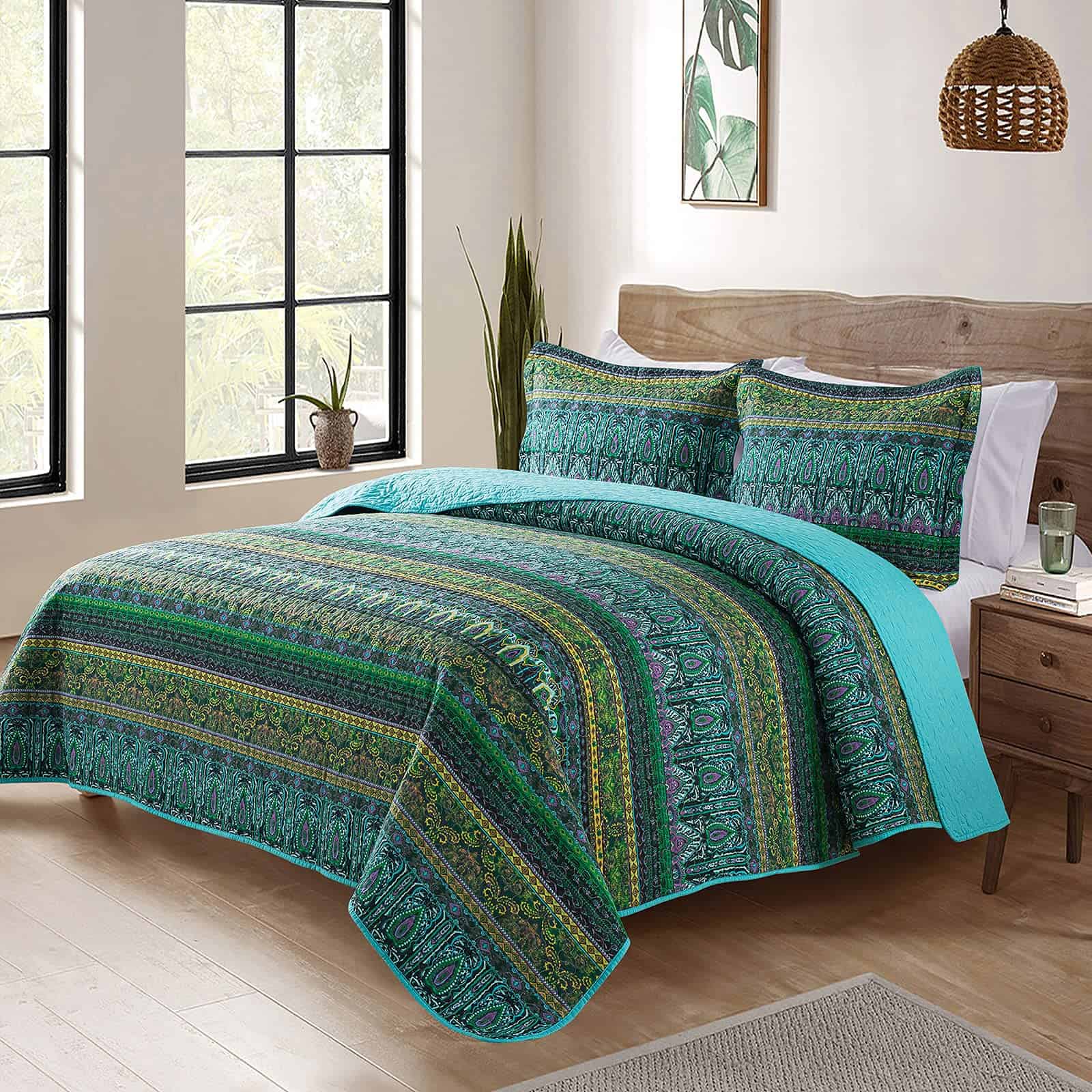 Juego de Colcha y Edredón Reversible de -Azul Misterioso Boh - Imagen 7