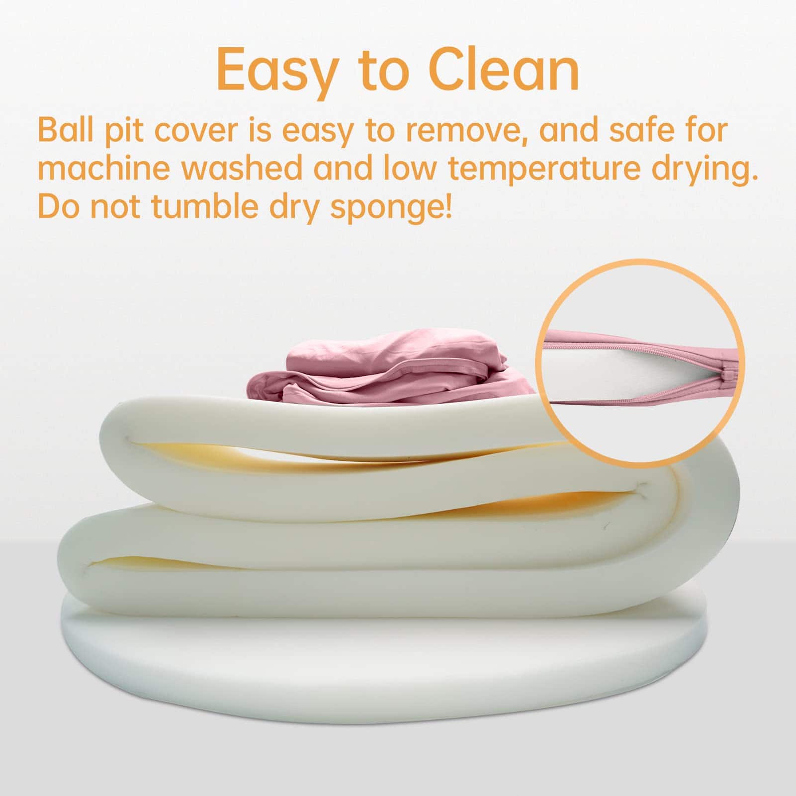 HARBOLLE Baby Ball Pit Soft Round Memory Foam -Rosa - Imagen 7