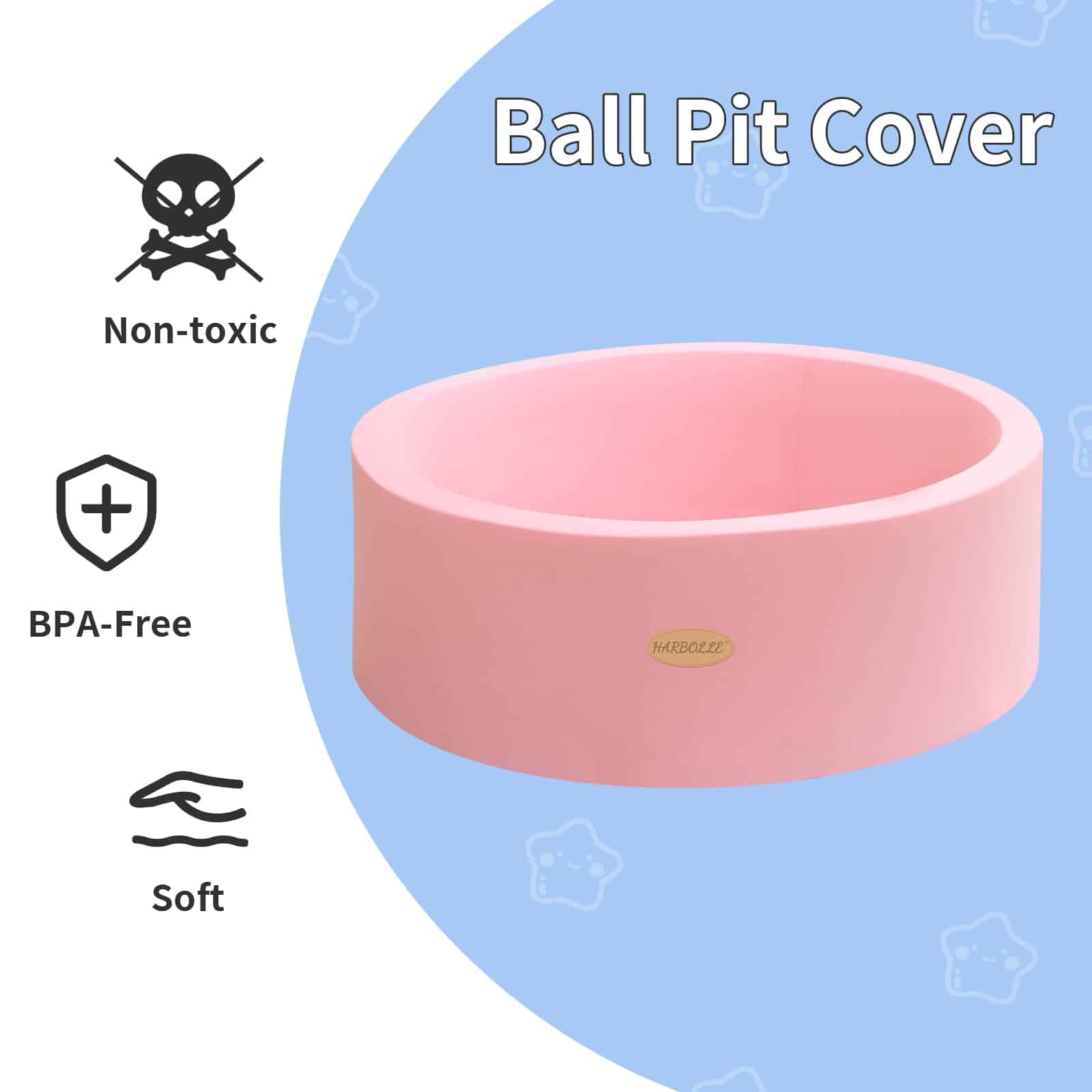 HARBOLLE Baby Ball Pit Soft Round Memory Foam -Rosa - Imagen 4