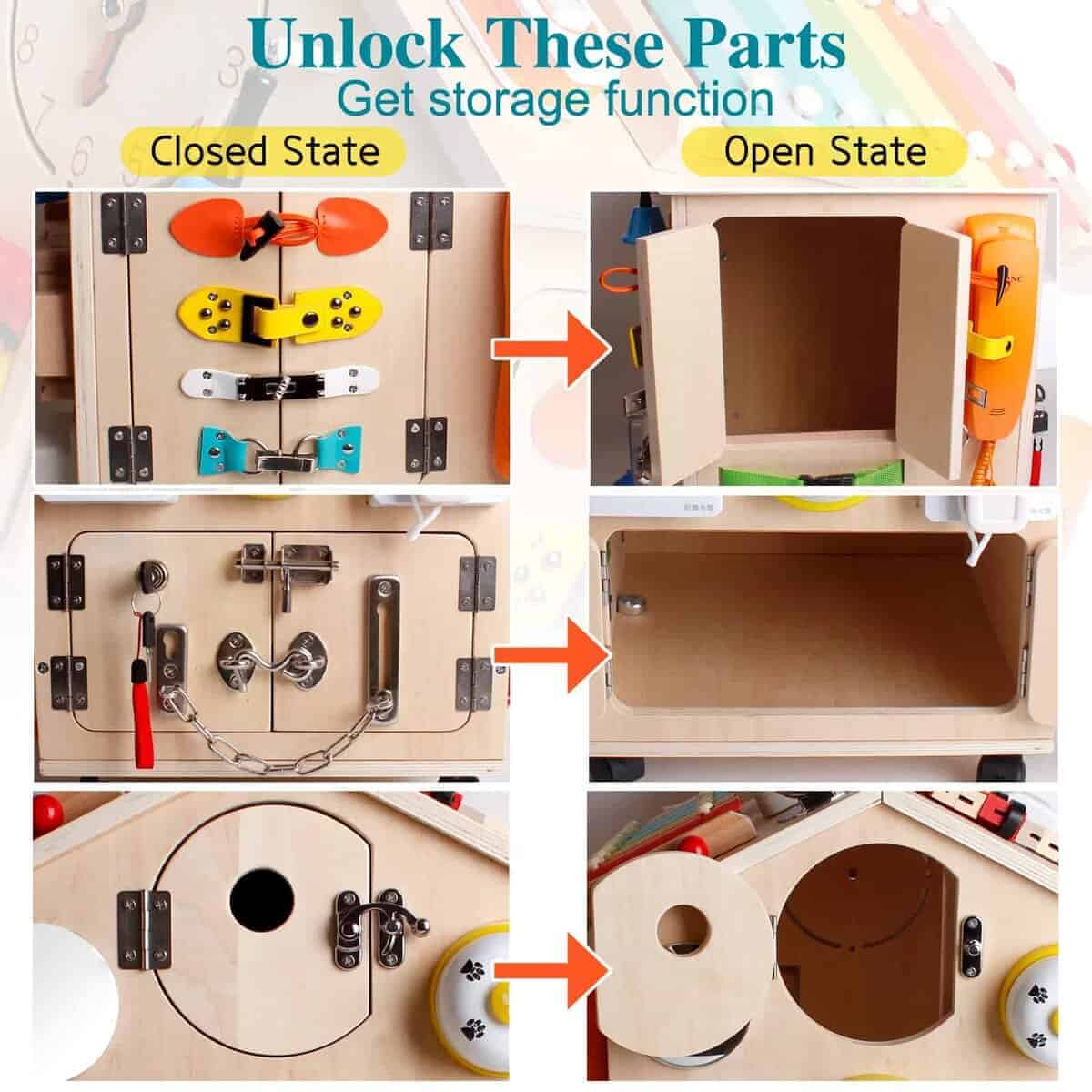 Casa de Madera Montessori SHIERDU para Entrenamiento de - Imagen 8