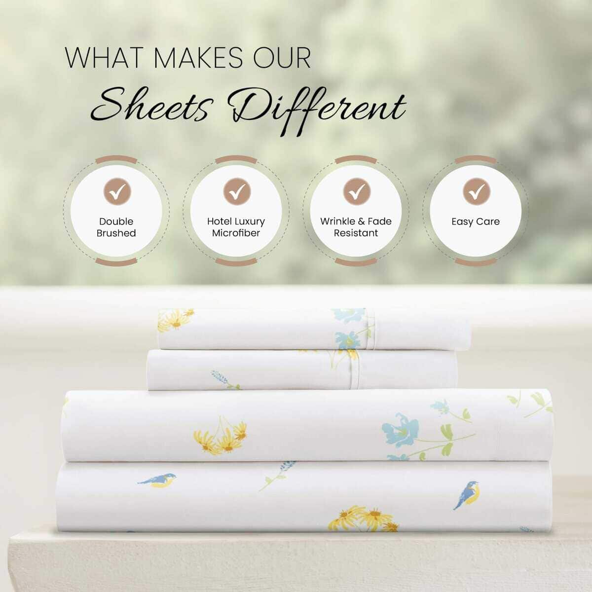 Juego de sábanas King size de microfibra con patrón de - Imagen 5