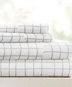 Juego de sábanas Queen de microfibra estampada con doble