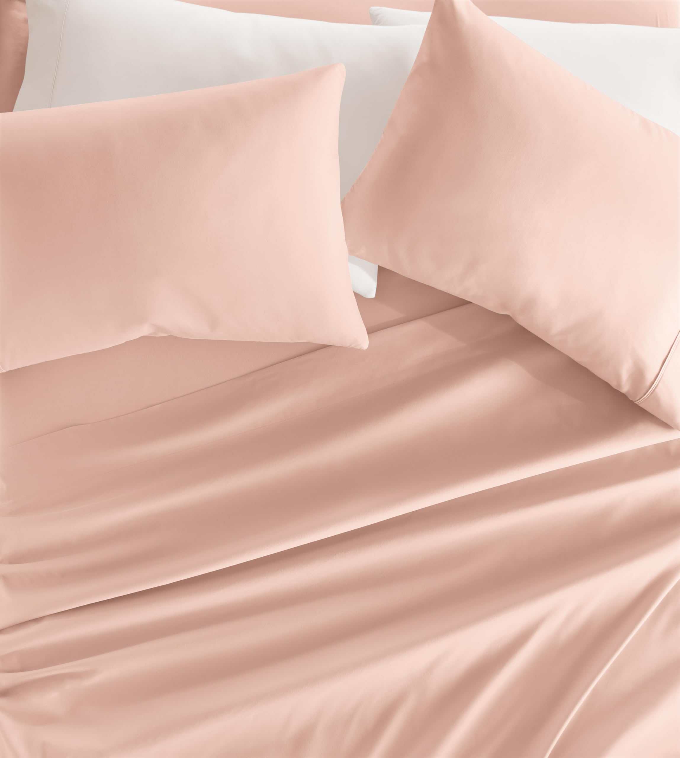 Juego de sábanas de microfibra cepillada doble -Blush