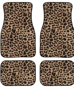 Tapetes de Piso para Automóvil Leopardo Conjunto Completo