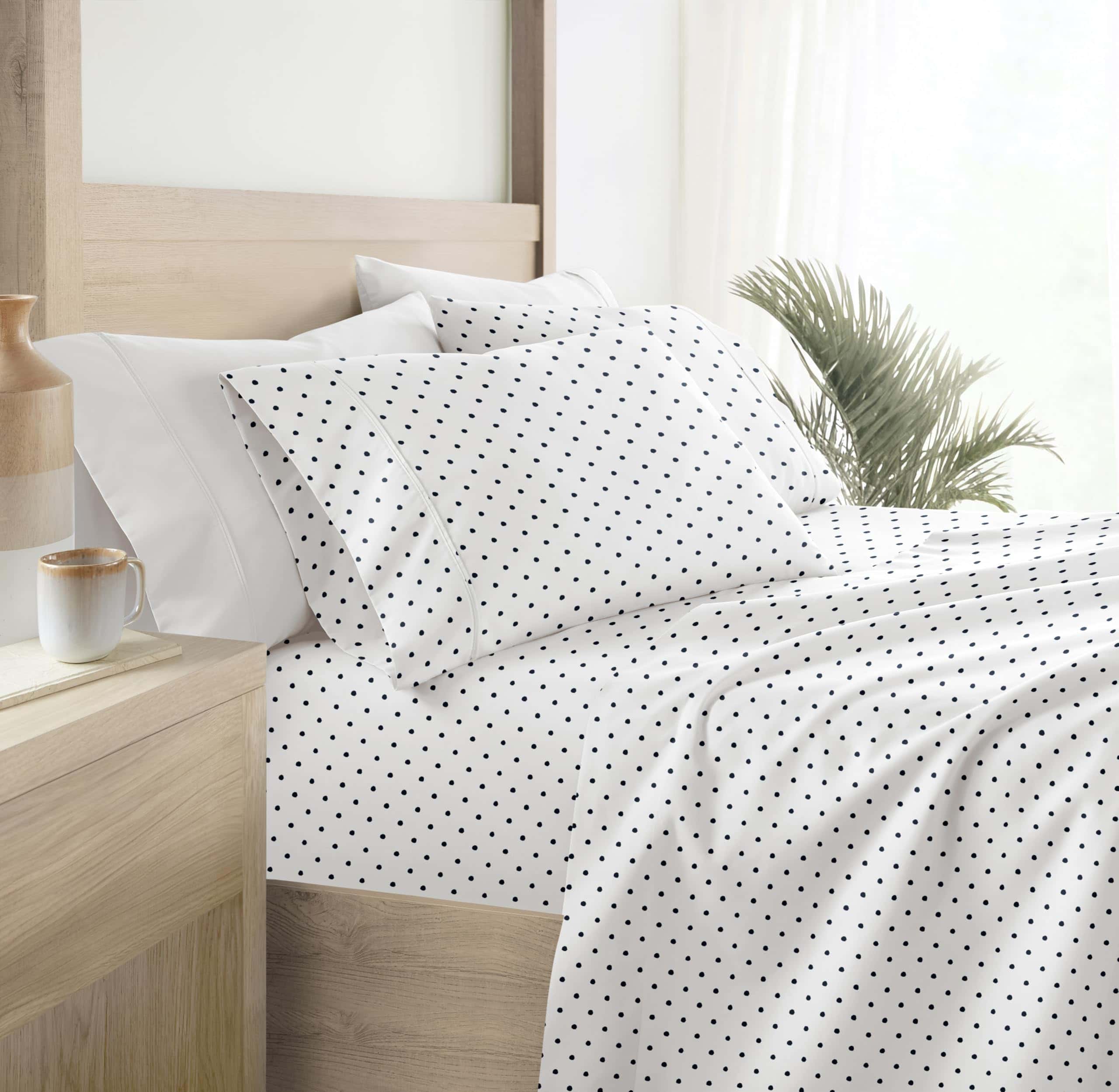 Juego de sábanas de cama de microfibra estampada de doble