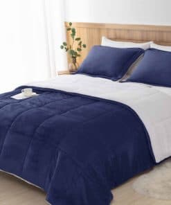 Set de Edredón de Sherpa Azul Marino Seward Park Tamaño