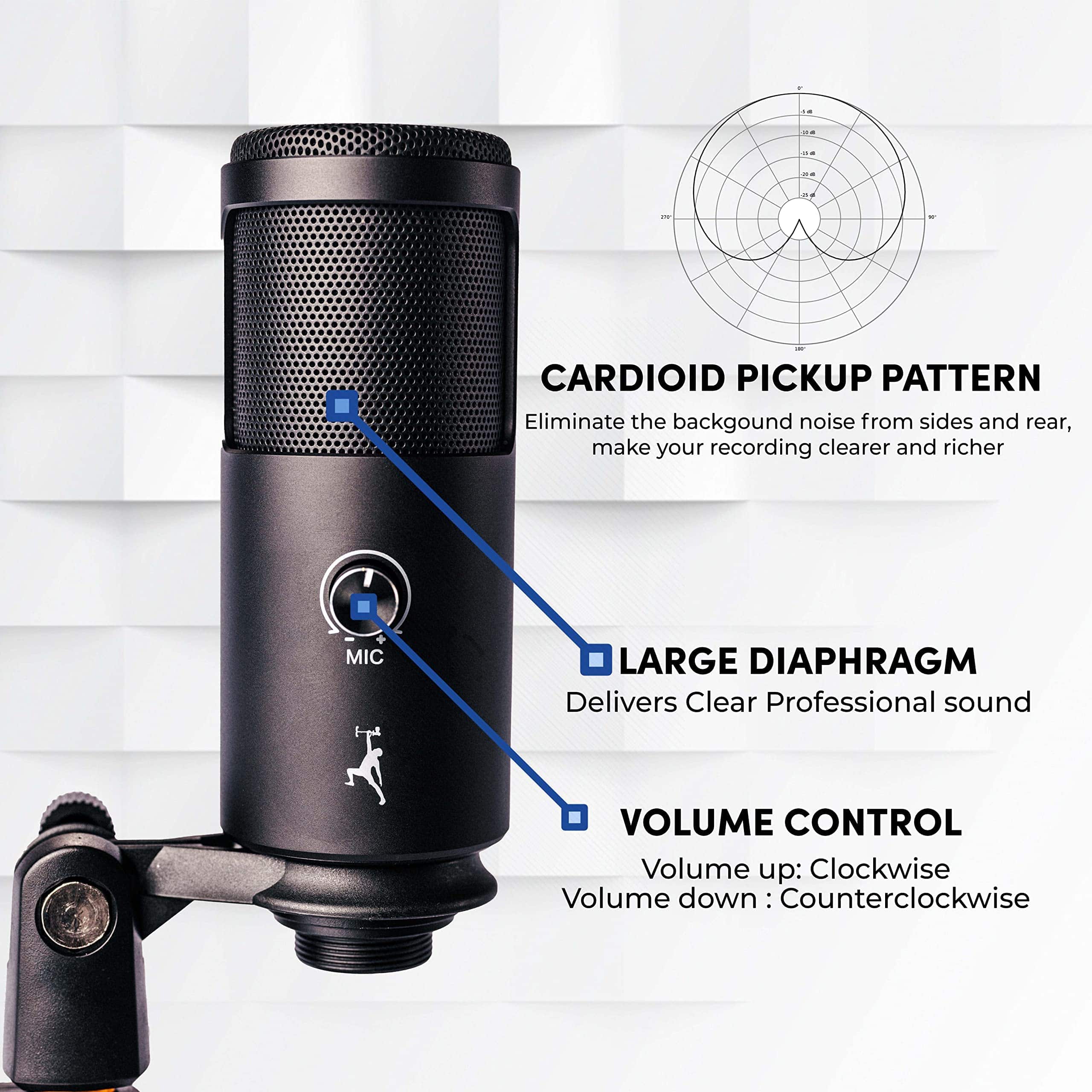 Kit de Micrófono Condensador USB FTF GEAR Studio con - Imagen 6
