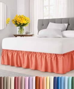 Faldón de cama envolvente con plisado ajustable – Coral –