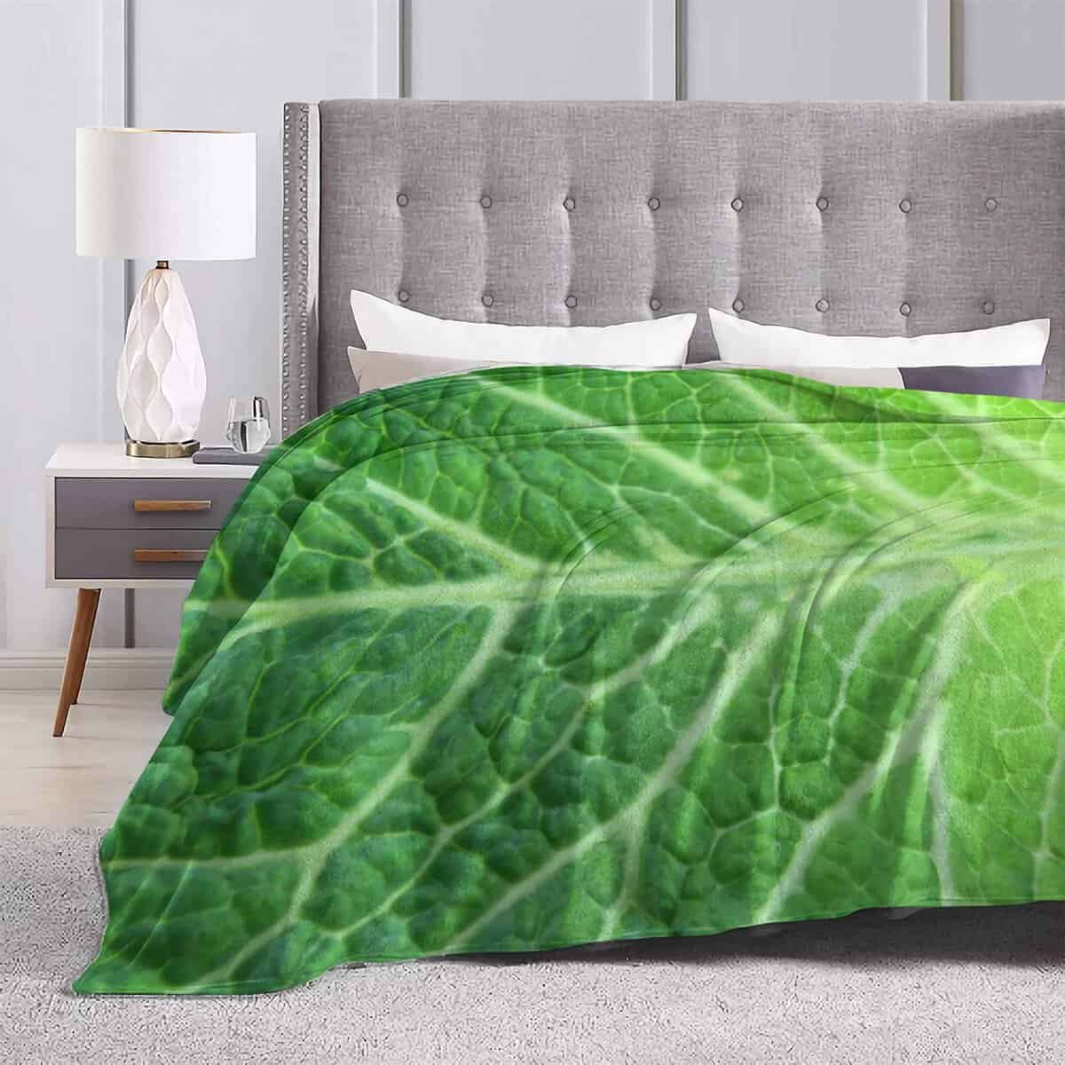 Manta de Hojas de Col, Manta de Verduras, Regalo Vegano - Imagen 5